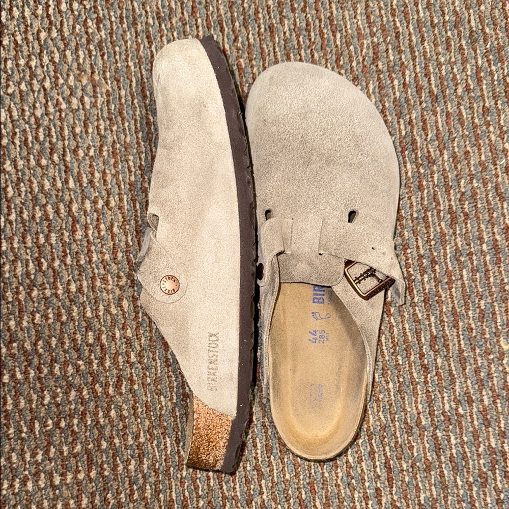 Birkenstock Gray Suede Clogs